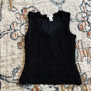 Talbots Black Crochet Tank Top